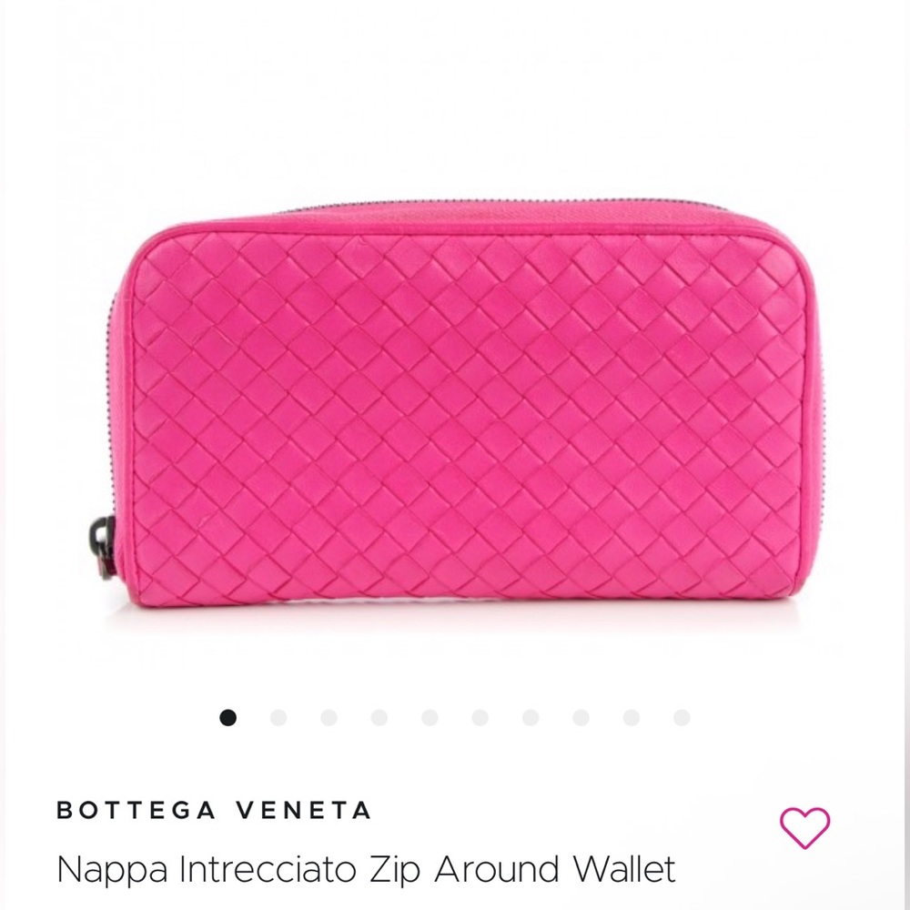 Bottega Veneta Nappa Intrecciato Zip Around pink Wallet